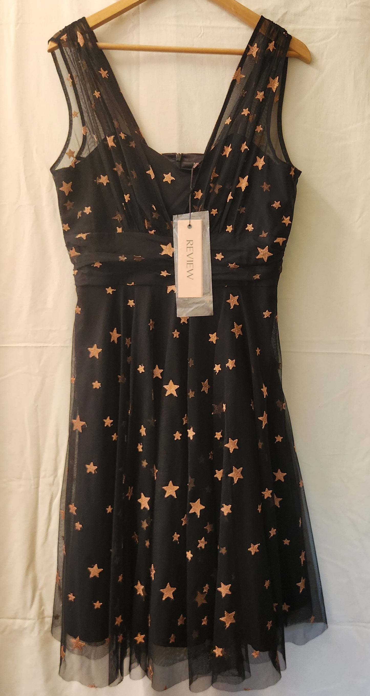 Review Wish Upon A Star Dress BNWT Size 12 Black Rose Gold Occasion Dress