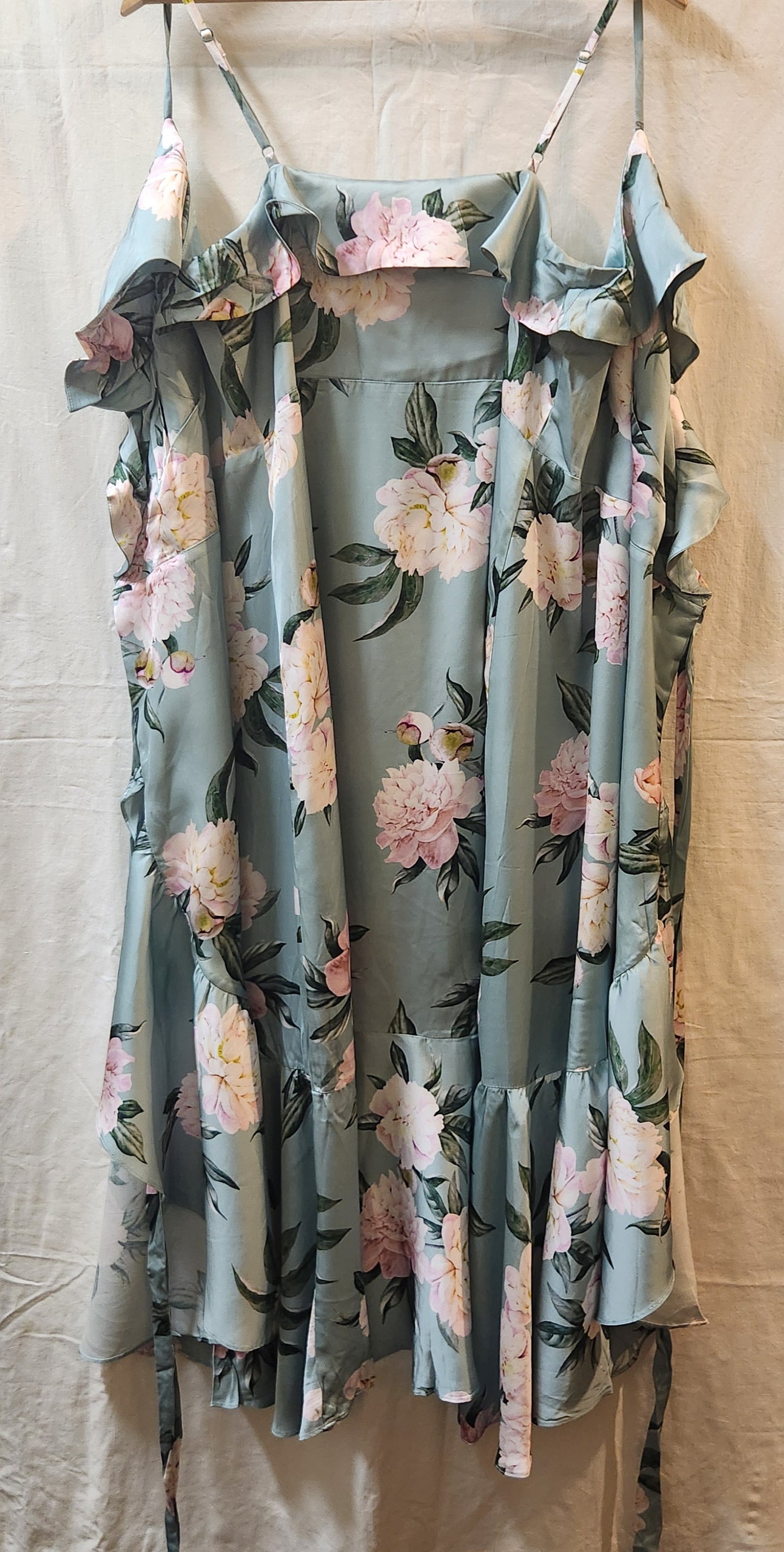 Portmans High Water Floral Mint Maxi Dress Size 12 NWT Ruffle Cold Shoulder