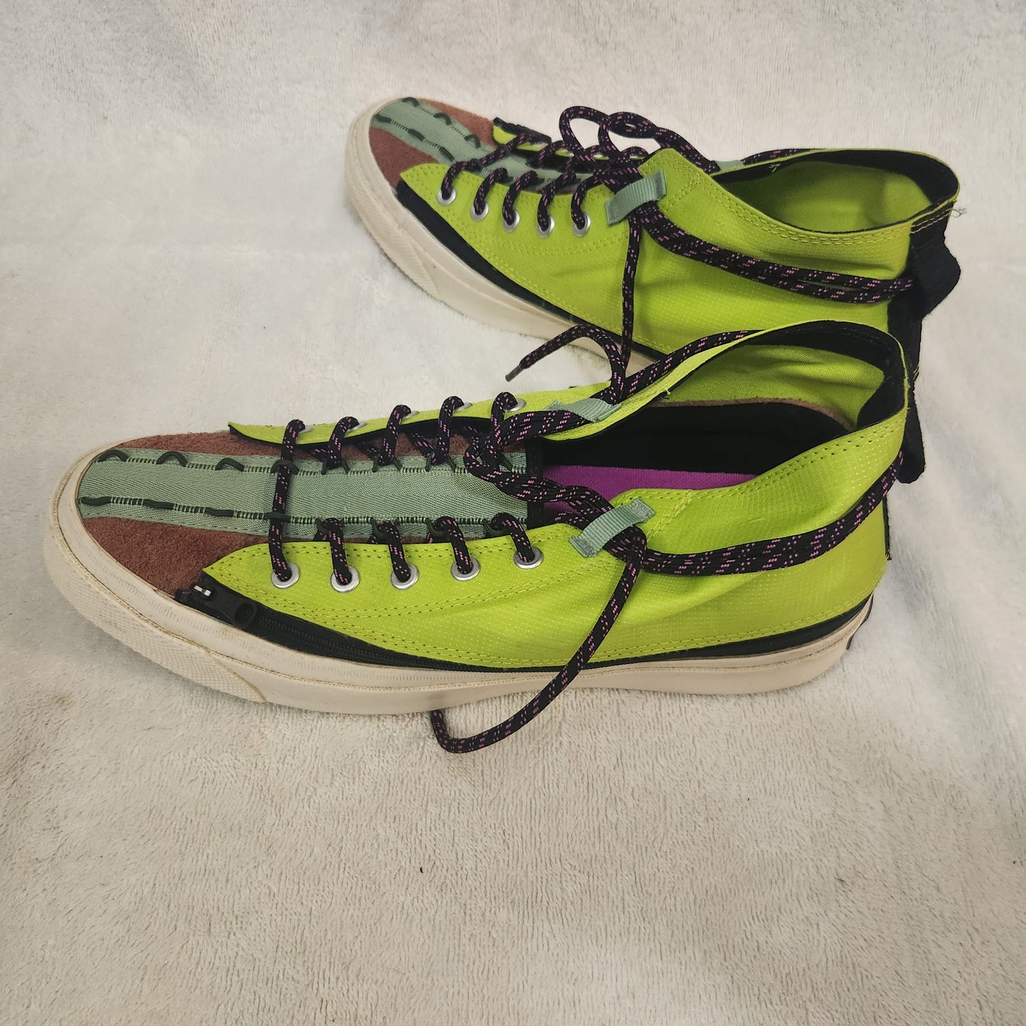 Converse Chuck 70 Utility Zip Low Top Sneakers Lime Green Multi Colour Men's US 9 / Women's US 11