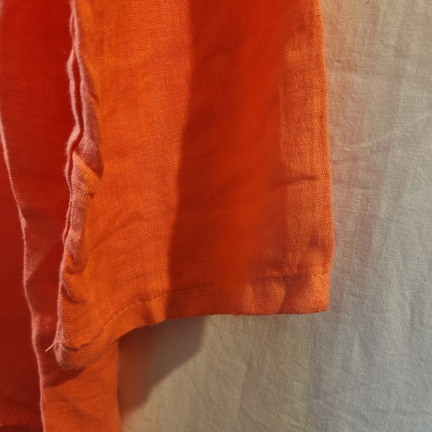 La Strada Fernanda 100% Linen Blouse Coral Size XL Made in Italy NWT