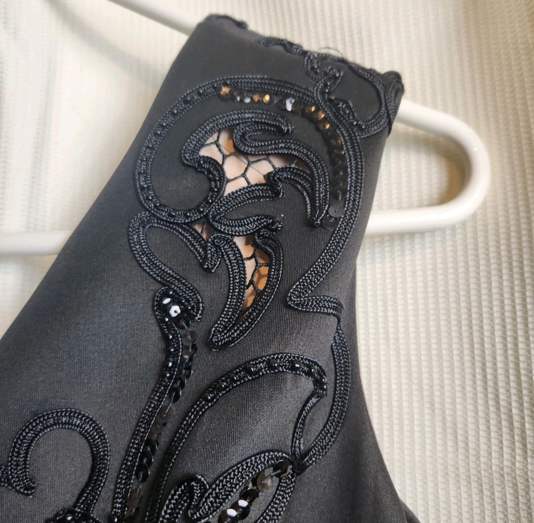 Phase 8 (Collection 8)Black Embellished Midi Dress Size 12 Cocktail Formal Evening Dress