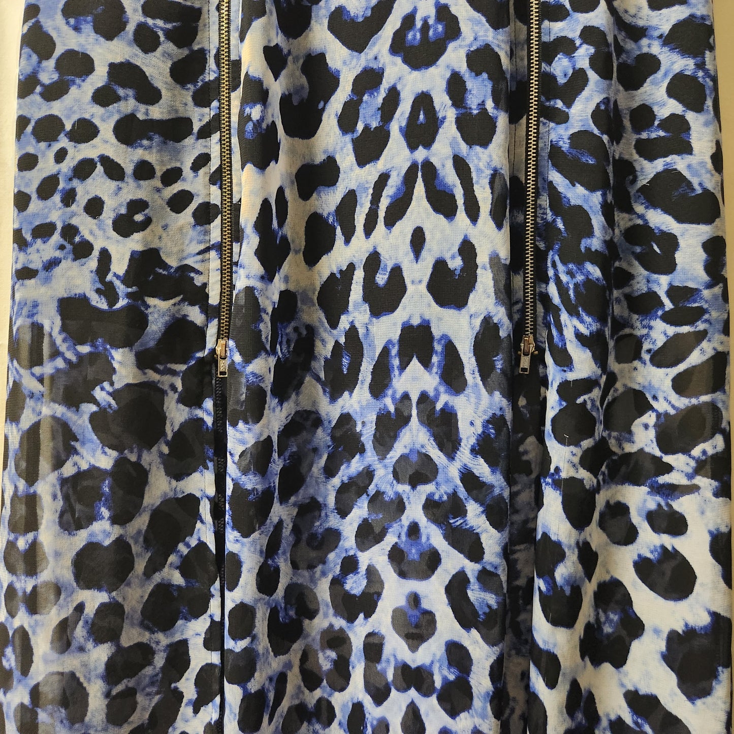 T by Bettina Liano Blue Abstract Animal Print Zip Detail Skirt Size 10