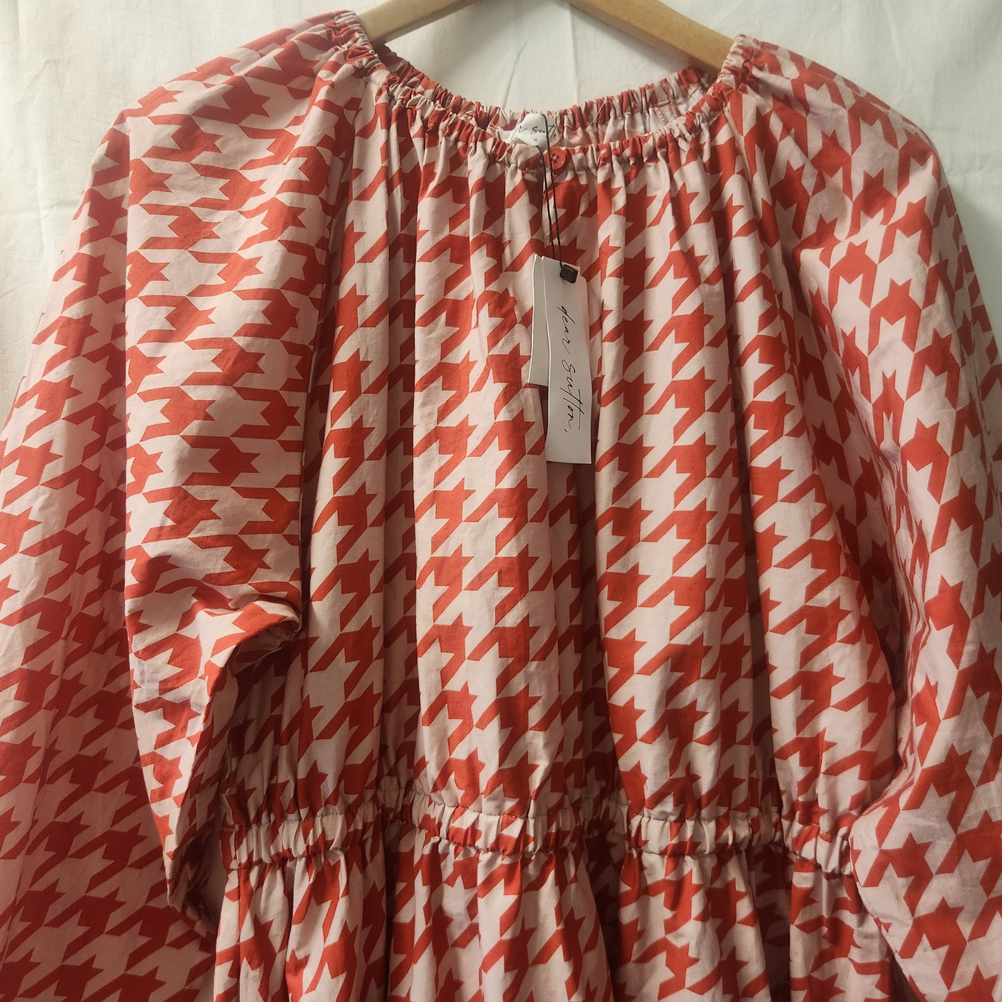 Dear Sutton Alexis Dress Ruby Houndstooth Size 16 BNWT