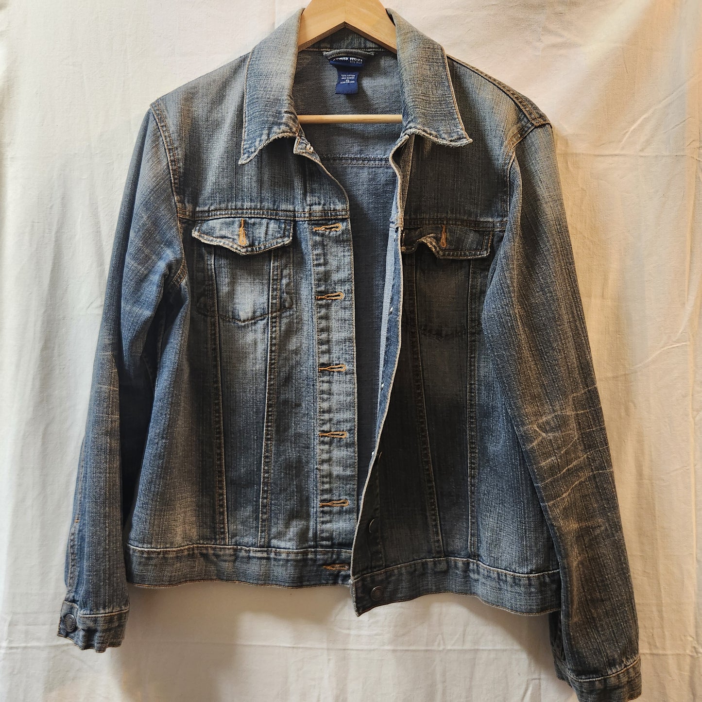 Jeans West Women's Blue Denim Jacket XL | Classic Vintage Wash 100% Cotton