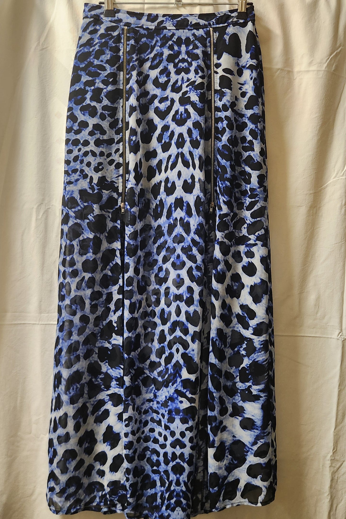 T by Bettina Liano Blue Abstract Animal Print Zip Detail Skirt Size 10