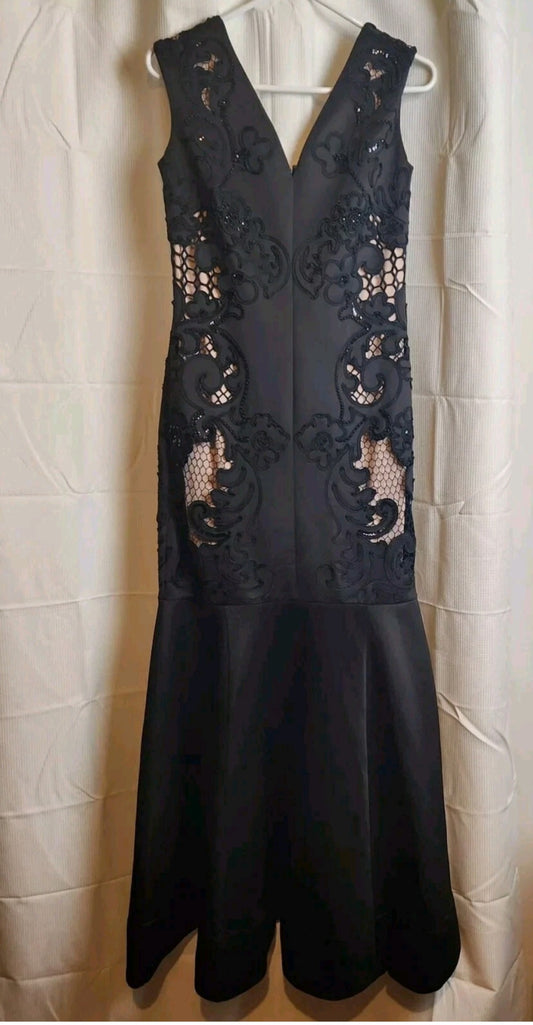Phase 8 (Collection 8)Black Embellished Midi Dress Size 12 Cocktail Formal Evening Dress