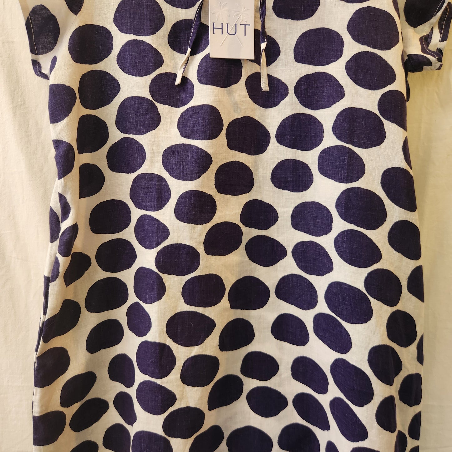 HUT Noosa 100% Linen Polka Dot Dress BNWT | Size M | Coastal Australian St