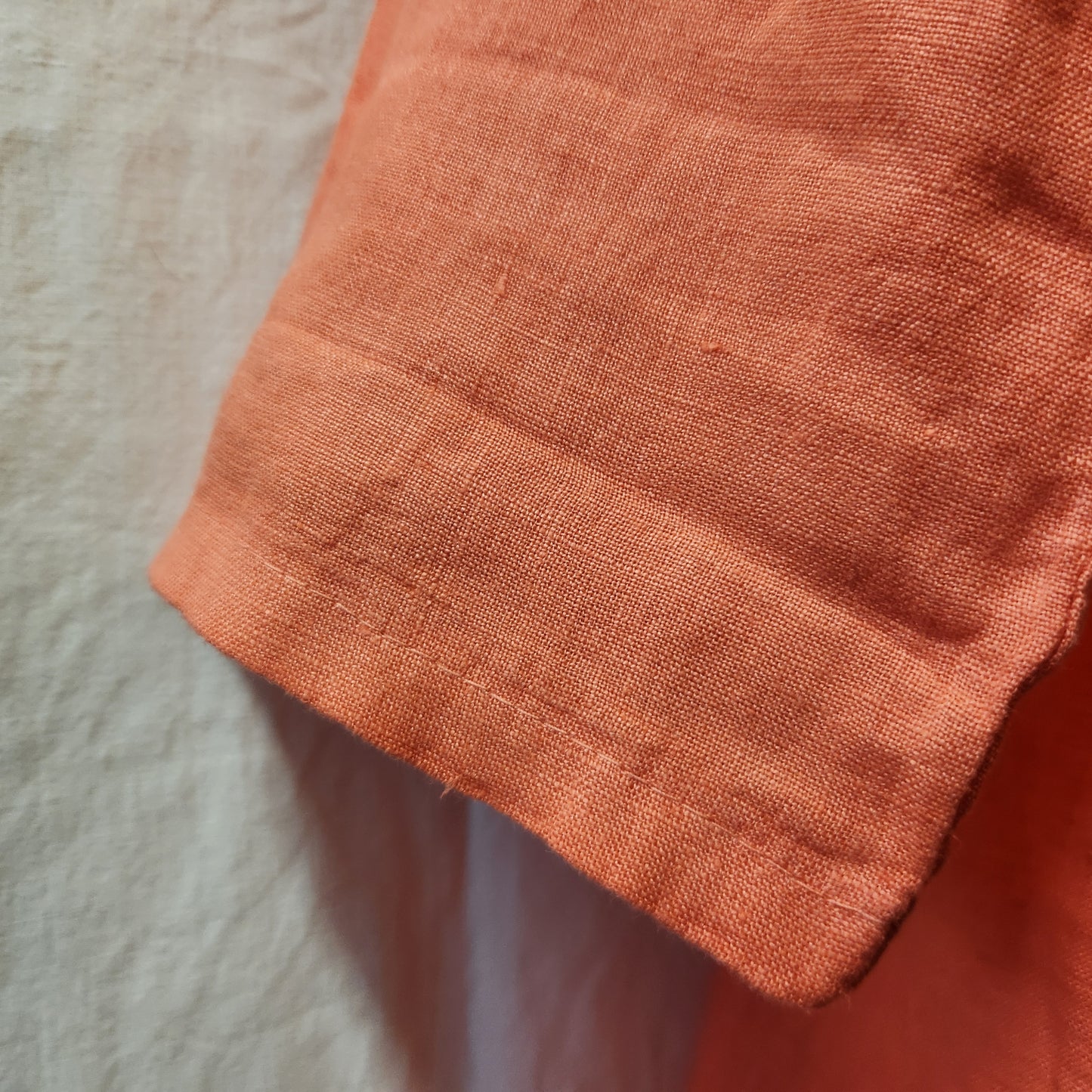 La Strada Fernanda 100% Linen Blouse Coral Size XL Made in Italy NWT