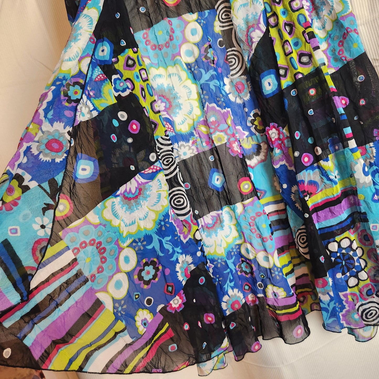 Swish Size 24 Patchwork Mesh Jacket Colourful Open Front Lightweight Plus Size