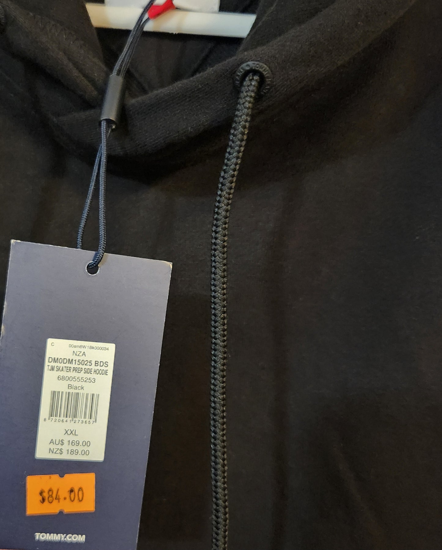 Tommy Jeans TJM Skater Prep Side Hoodie Black XXL BNWT Oversized Logo Pullover