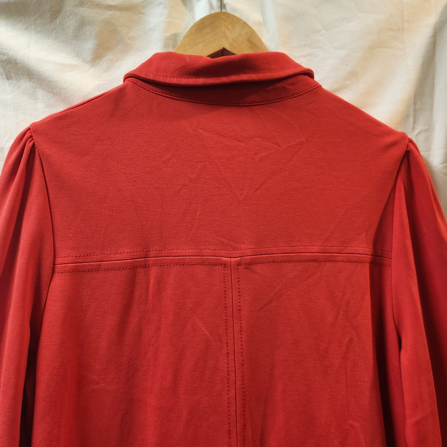 ME+EM Coral Red Zip Front Dress UK 16 Designer Puff Sleeve Pocket Dress