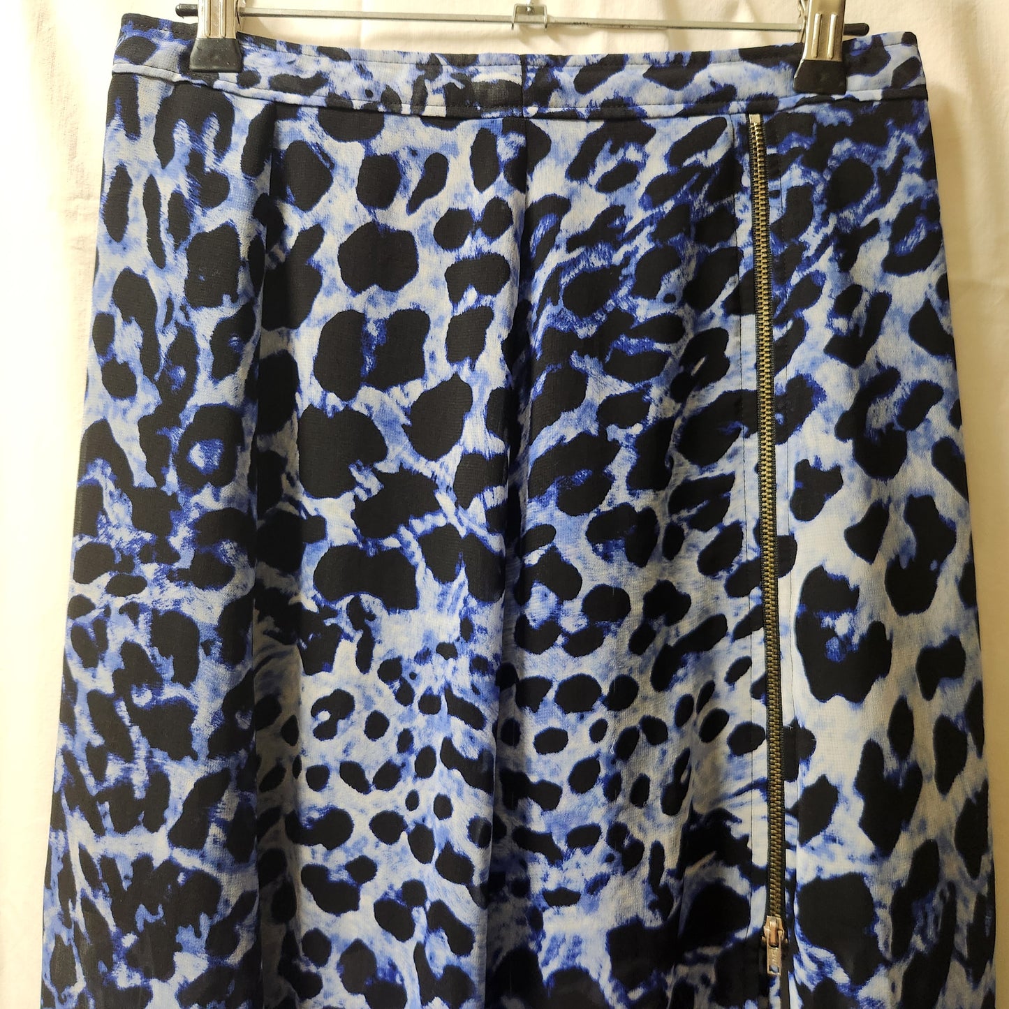 T by Bettina Liano Blue Abstract Animal Print Zip Detail Skirt Size 10