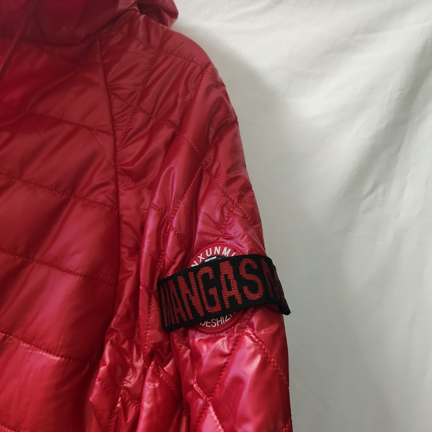Gasman Women's Red Lightweight Quilted Puffer Jacket Hooded Size Small