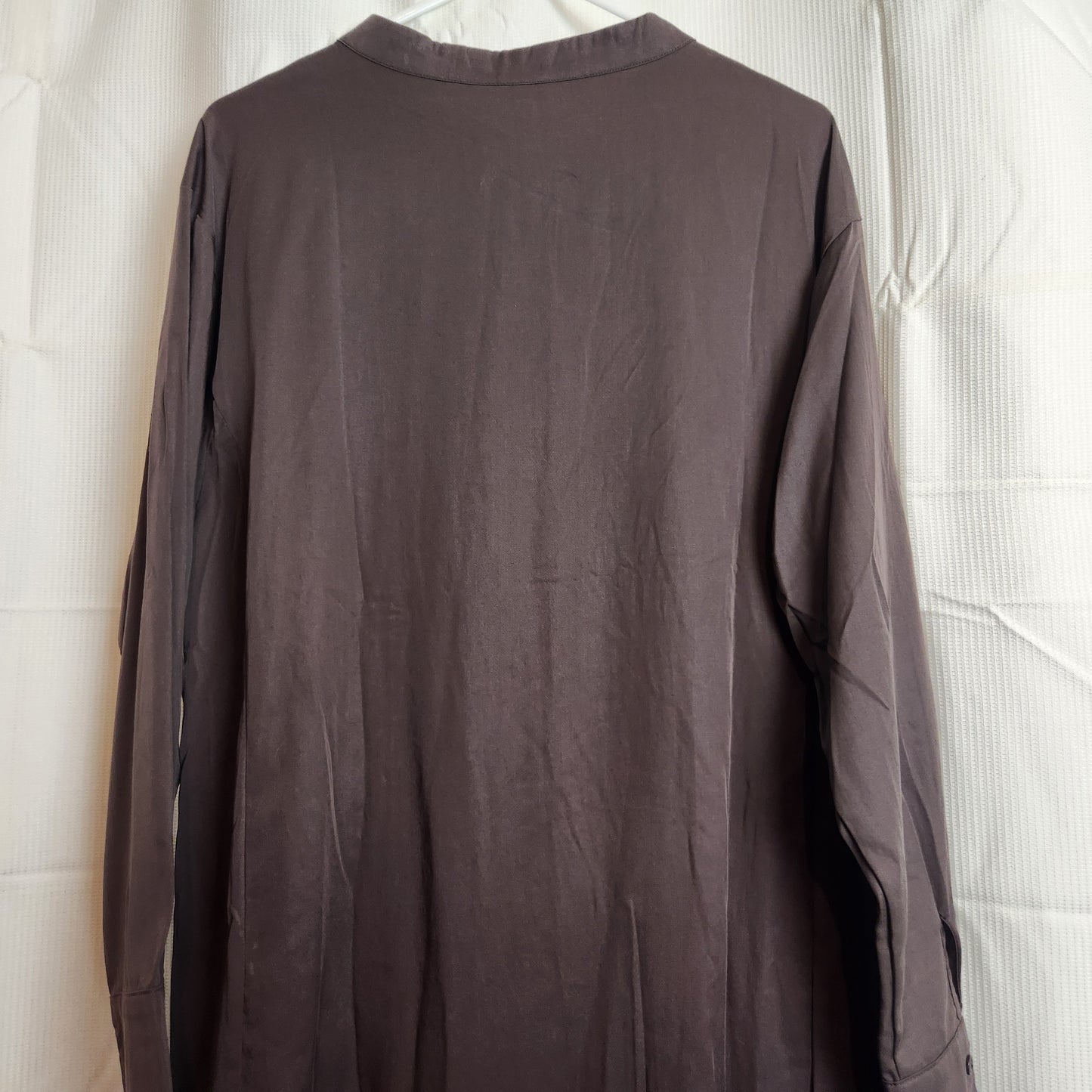 BNWT Paqoda Muyu Dress Slate Size 2 | 100% TENCEL Midi Shirt Dress