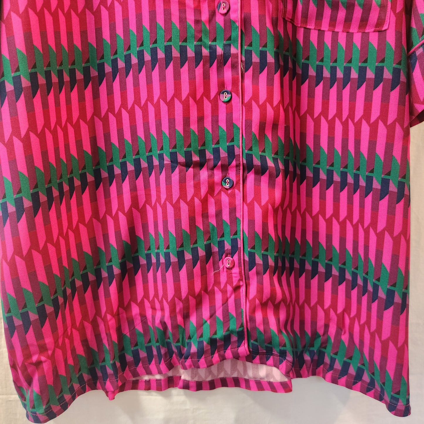 BNWT Sussan Pink Geometric Viscose Pyjama Set | BCNA Edition | XXXL