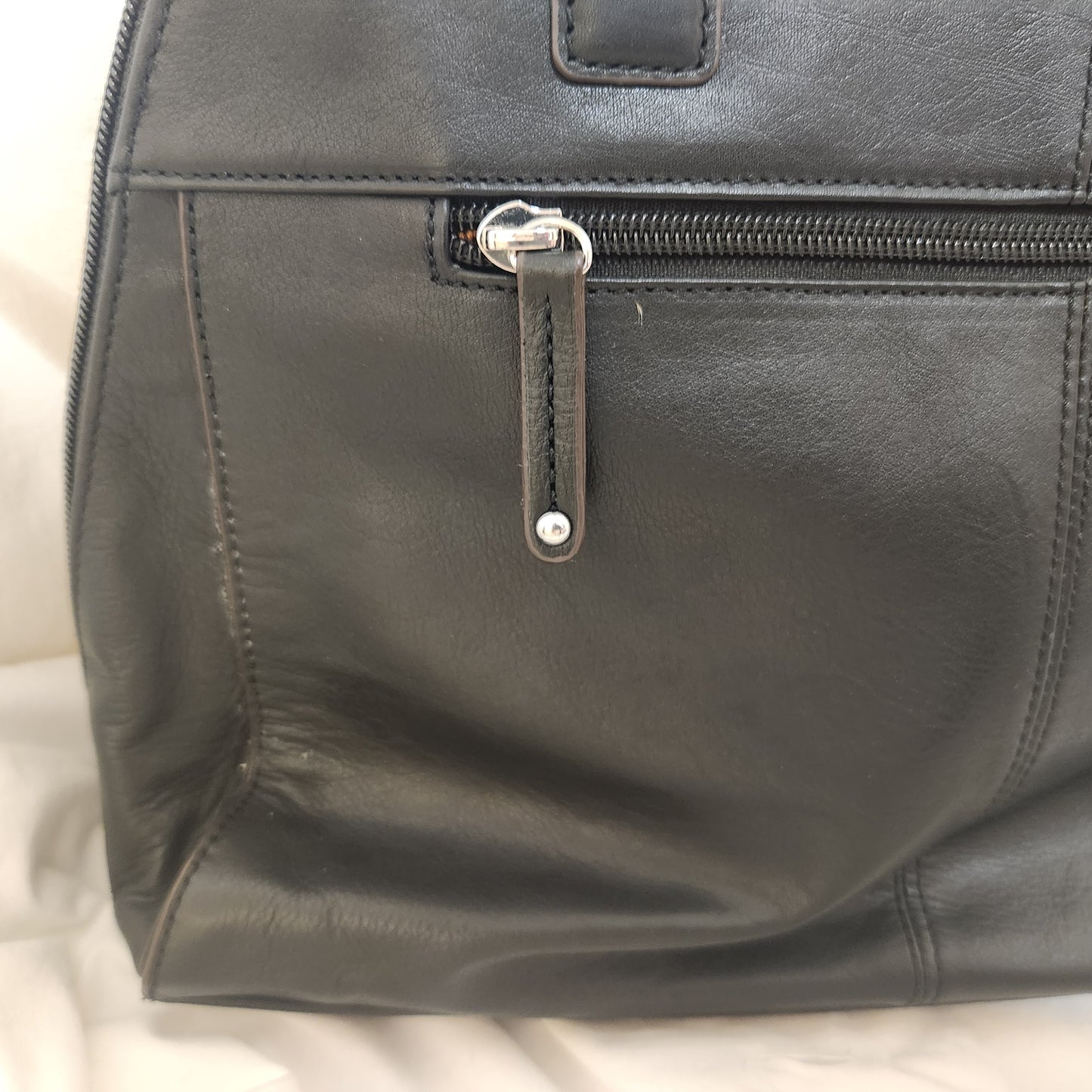 Tignanello Black Shoulder Handbag | Multi-Compartment Tote | Excellent Condition