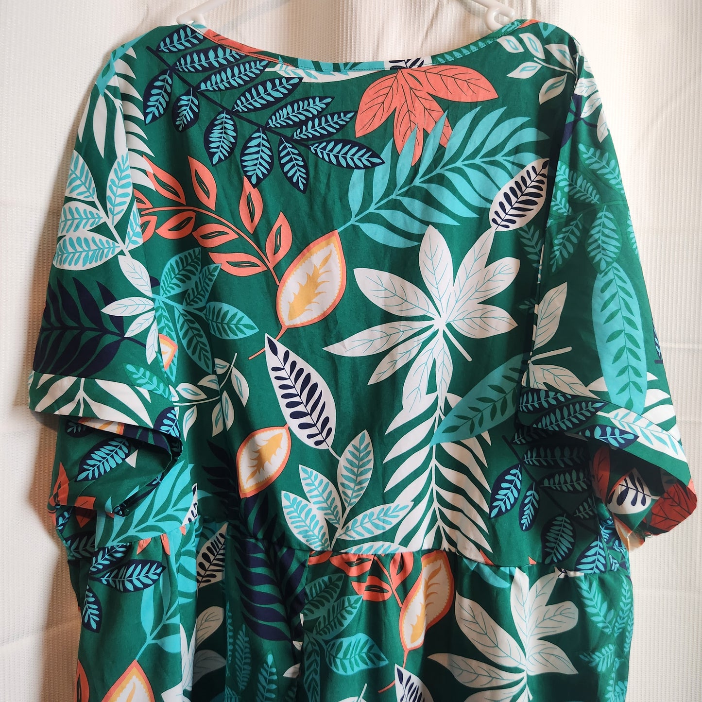 Emery Rose Tropical Leaf Print V-Neck Shift Dress | 4XL | BNWT