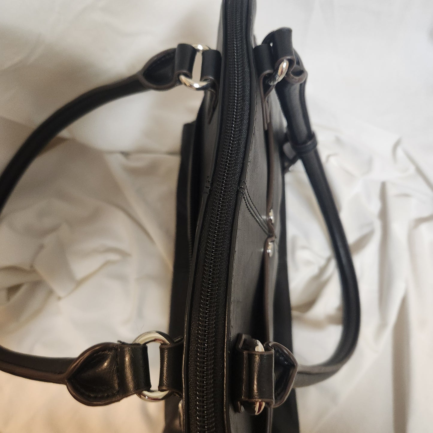Tignanello Black Shoulder Handbag | Multi-Compartment Tote | Excellent Condition