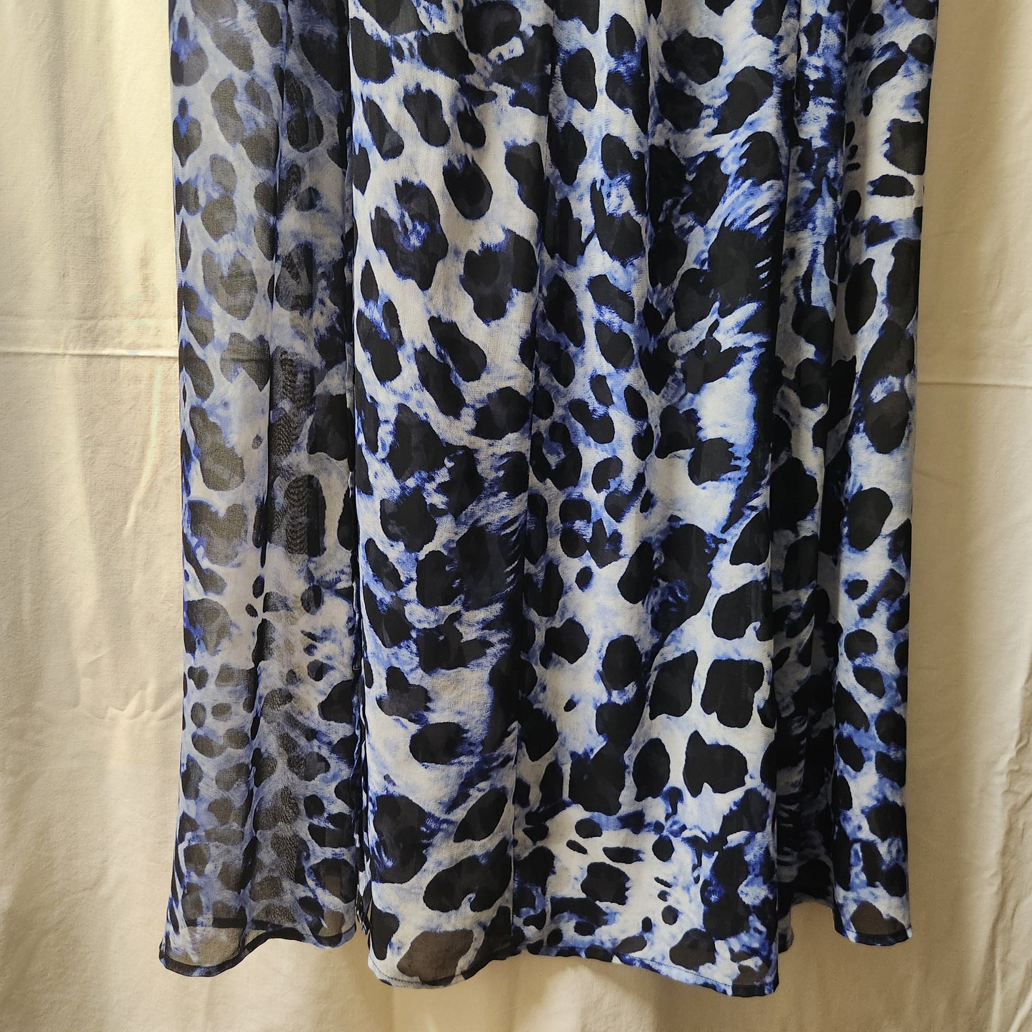 T by Bettina Liano Blue Abstract Animal Print Zip Detail Skirt Size 10