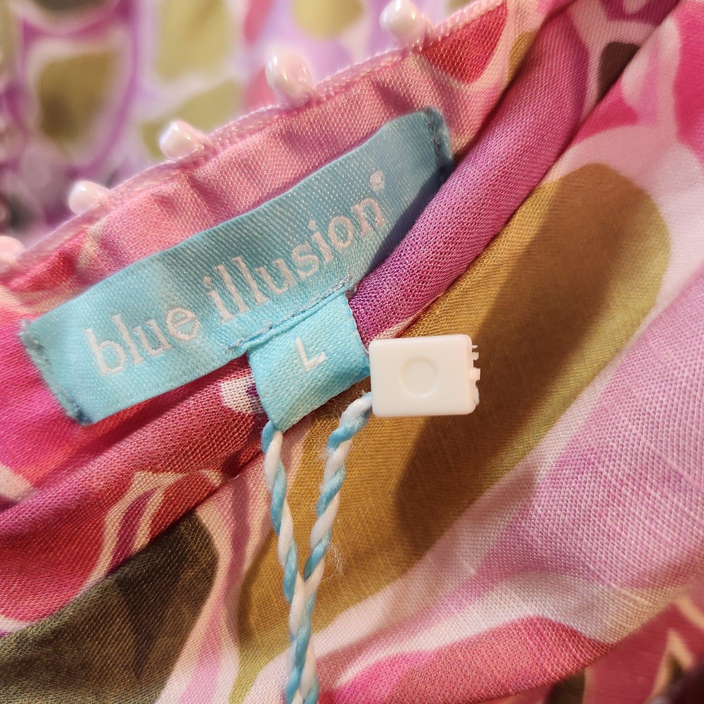 Blue Illusion Reversible Floral Linen Blend Coat Jacket Pink | Size L | BNWT