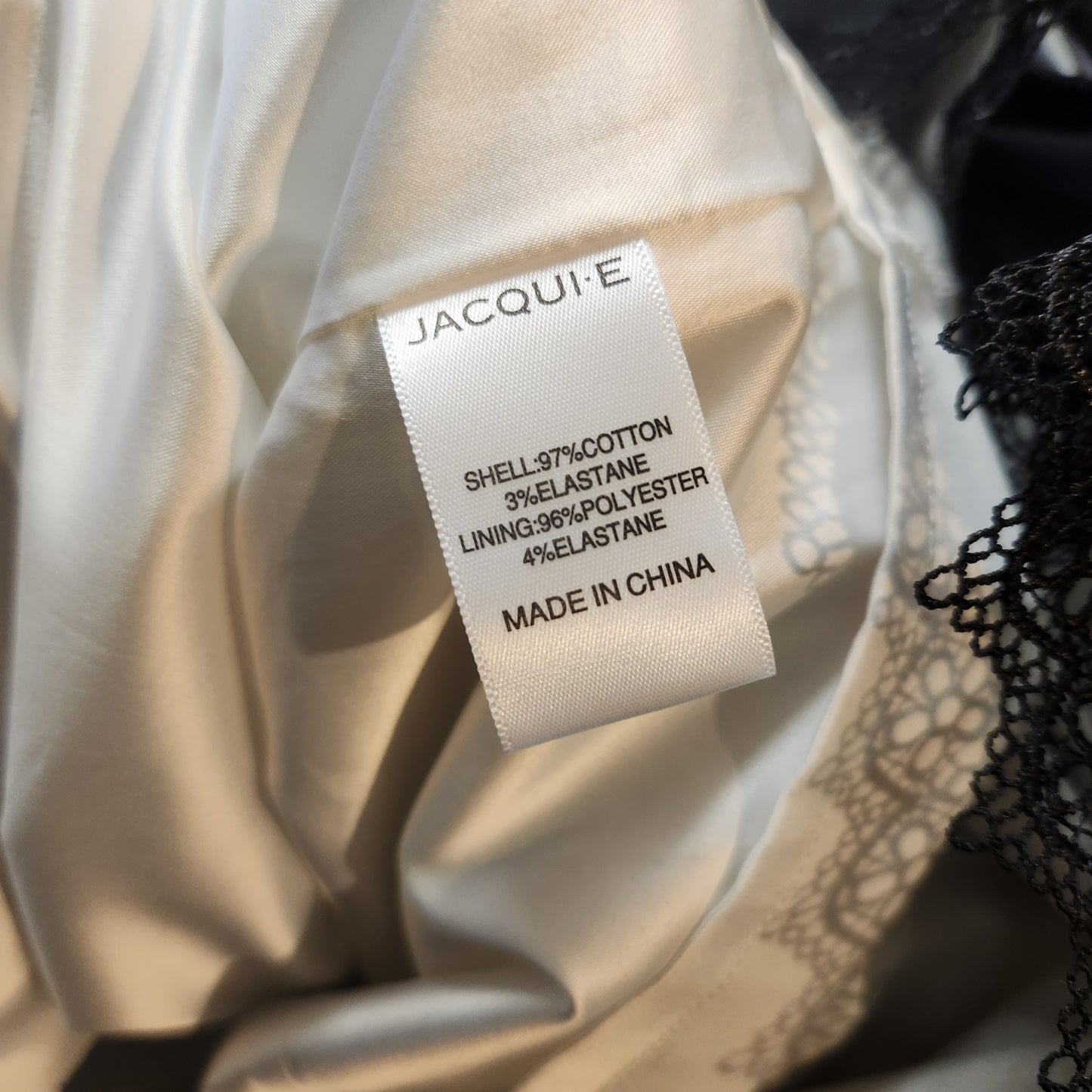 Jacqui E Black & White Striped Fit & Flare Dress | Lace Trim | Size 16