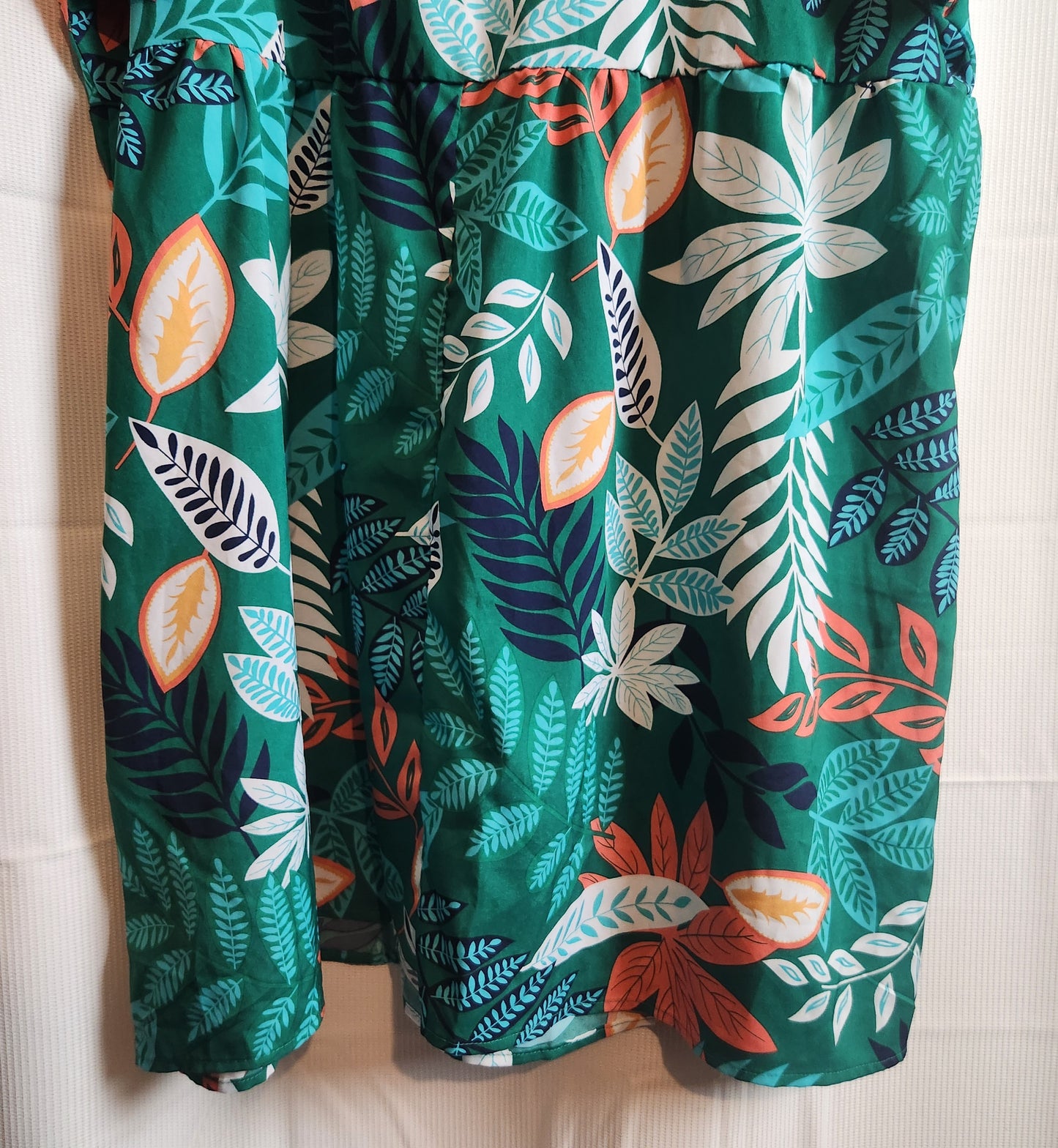 Emery Rose Tropical Leaf Print V-Neck Shift Dress | 4XL | BNWT