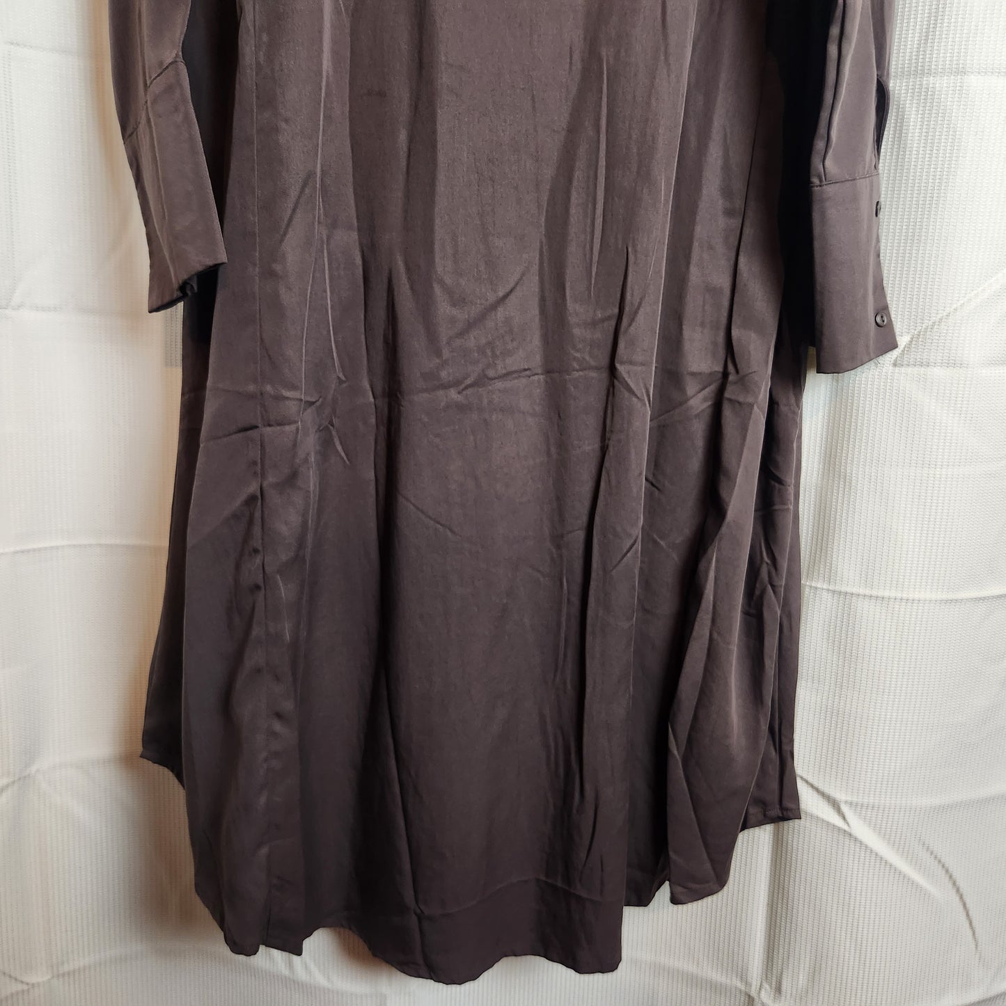 BNWT Paqoda Muyu Dress Slate Size 2 | 100% TENCEL Midi Shirt Dress