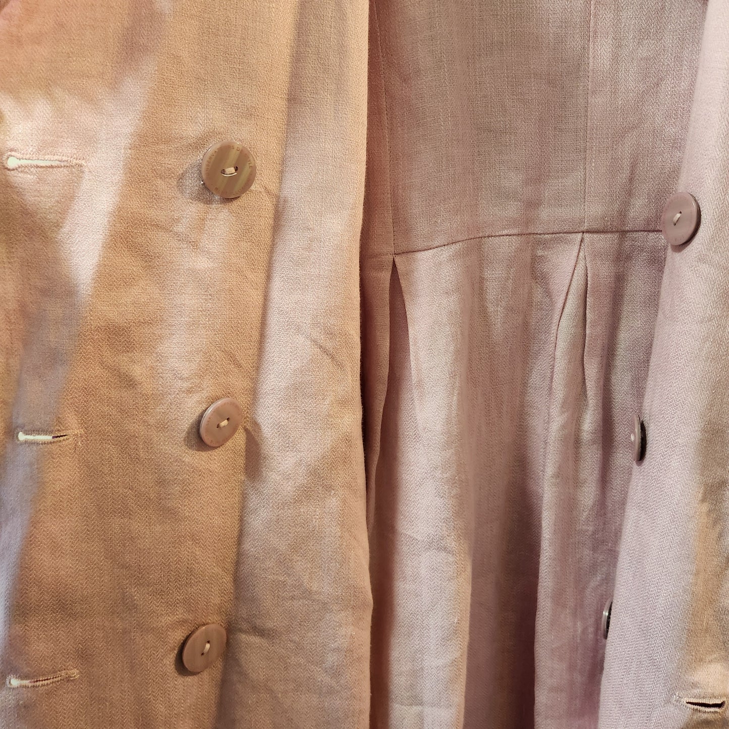 Blue Illusion Reversible Floral Linen Blend Coat Jacket Pink | Size L | BNWT