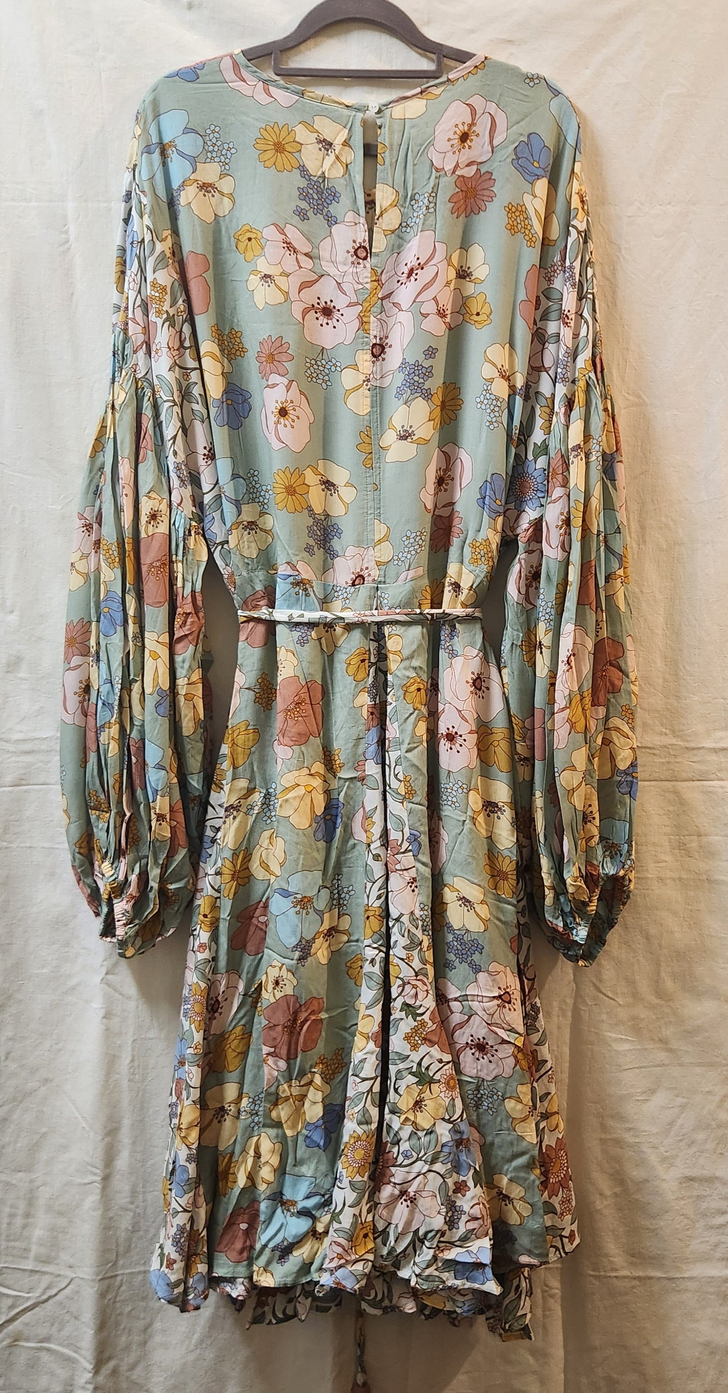 Bohemian Traders Floral Balloon Sleeve Maxi Dress Size M/L NWT