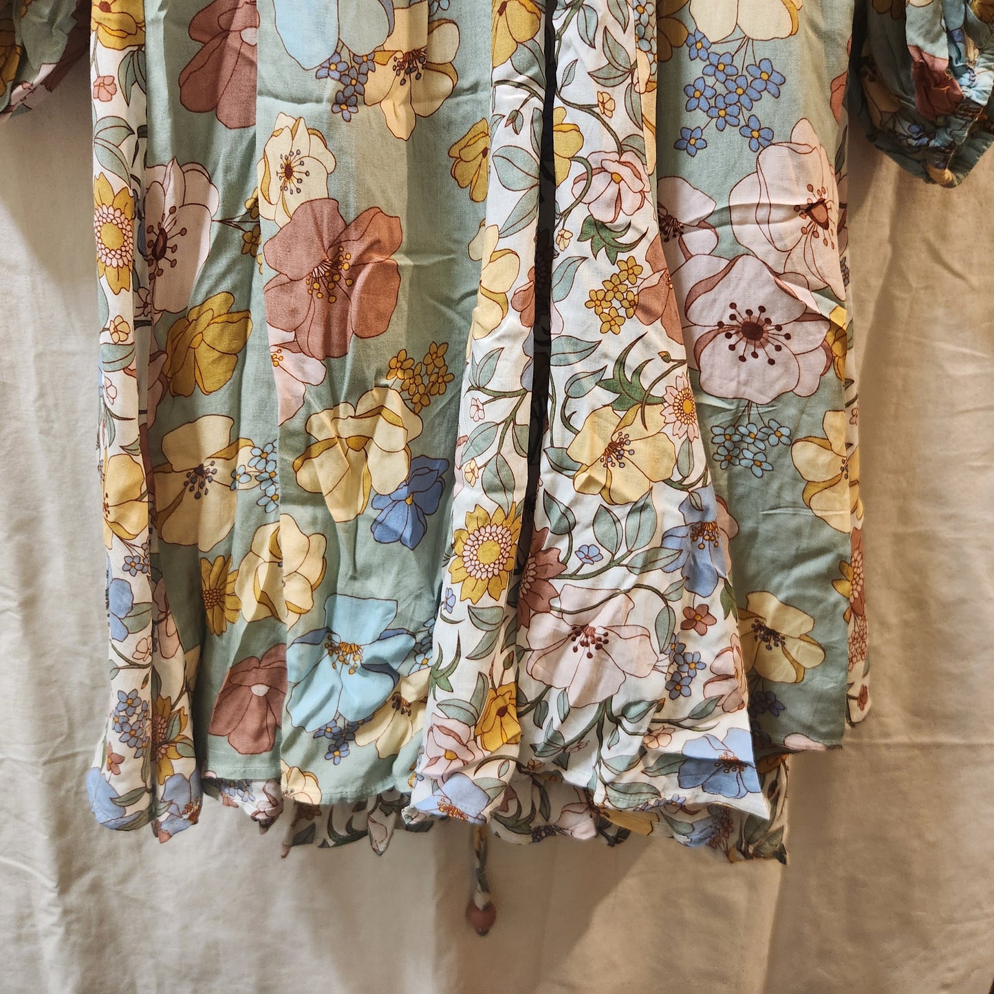 Bohemian Traders Floral Balloon Sleeve Maxi Dress Size M/L NWT