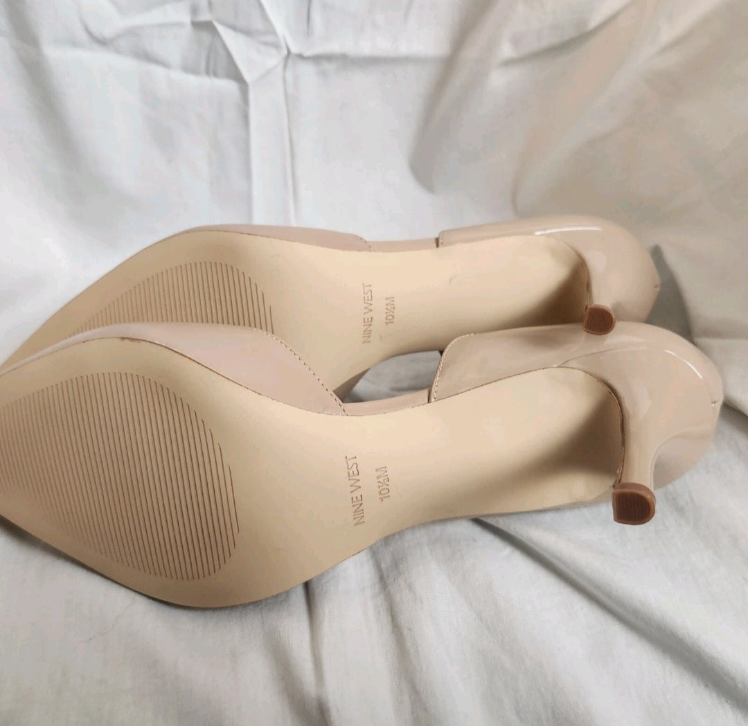 Nine West Nude Pointed Toe d'Orsay Pumps Size 10.5M Women's Classic Mid Heel
