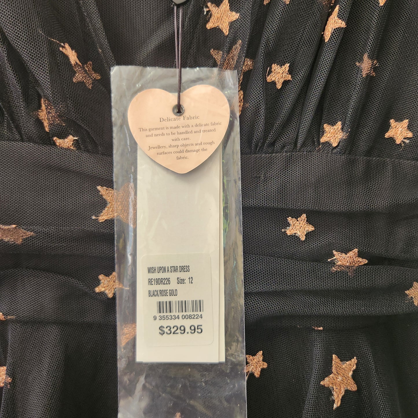 Review Wish Upon A Star Dress BNWT Size 12 Black Rose Gold Occasion Dress