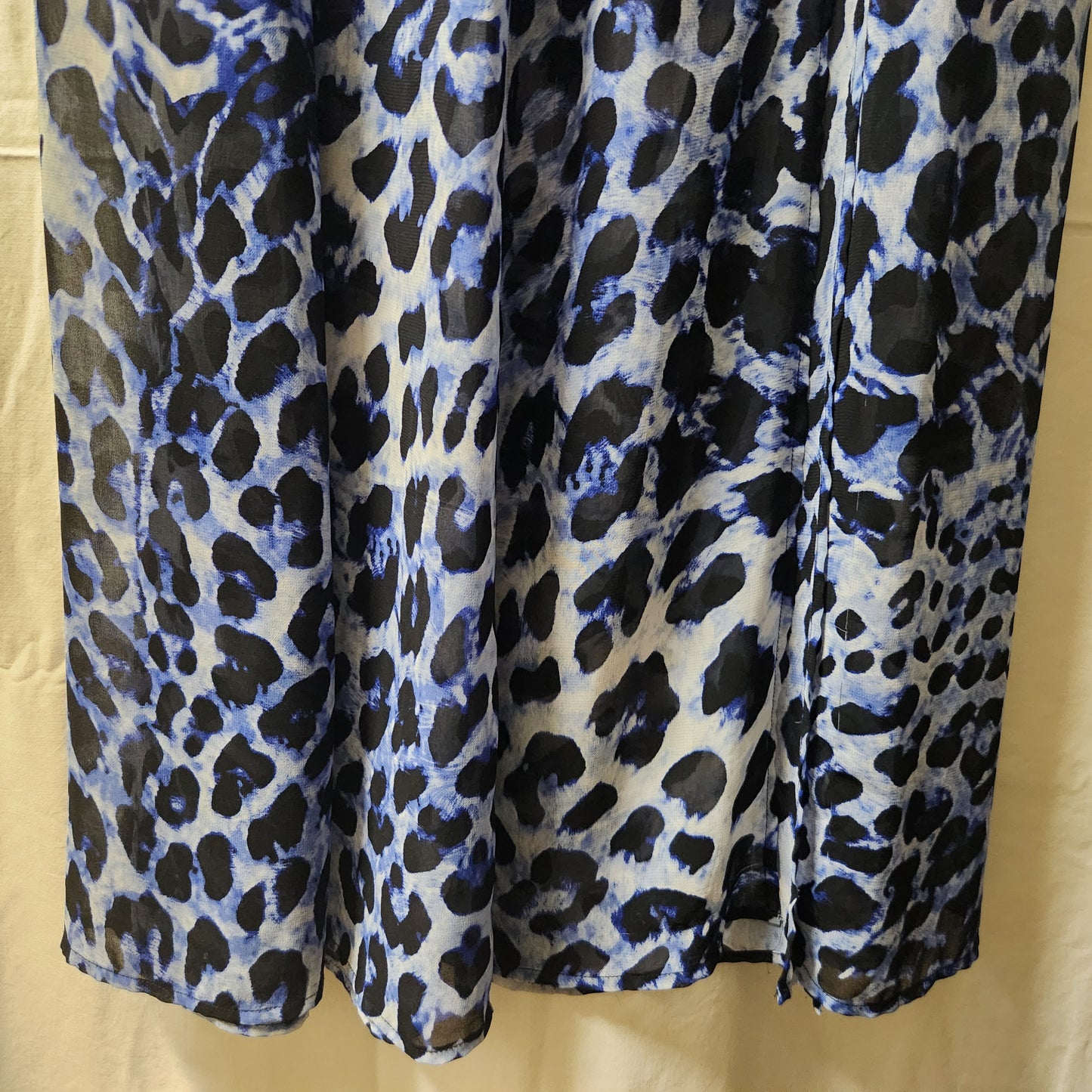 T by Bettina Liano Blue Abstract Animal Print Zip Detail Skirt Size 10
