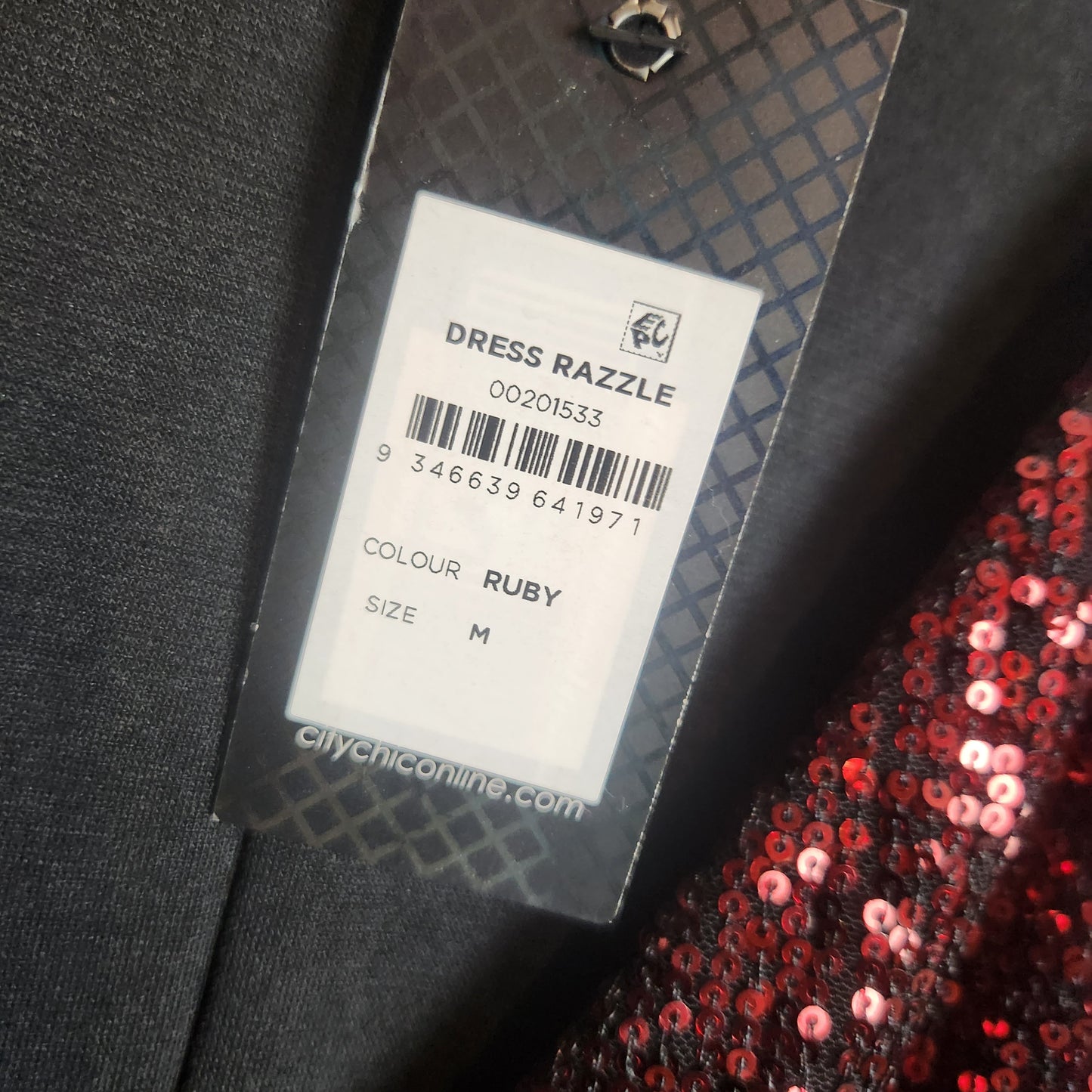 City Chic Razzle Ruby Sequin Wrap Dress BNWT Size M (18) Evening Cocktail Party