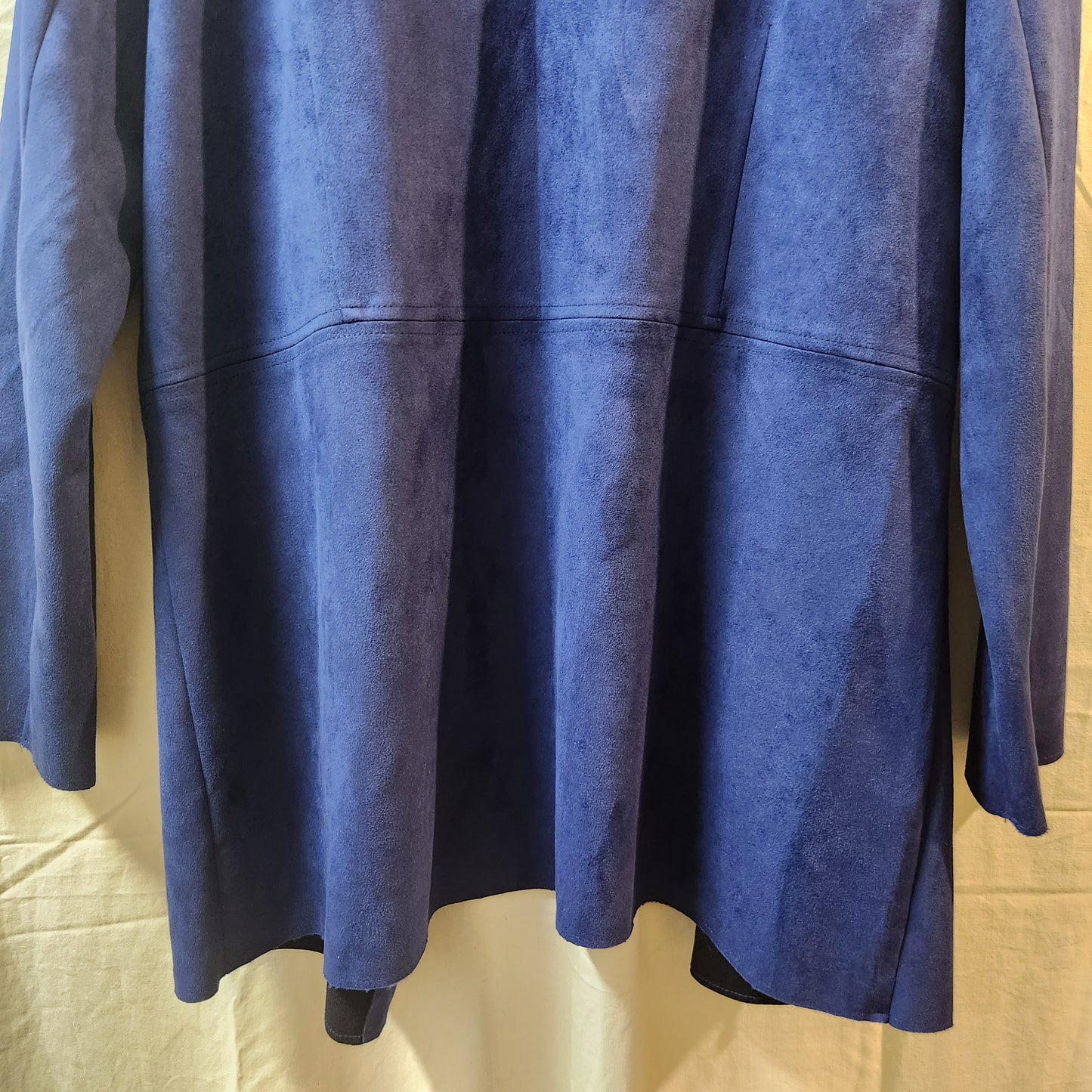 Noni B Royal Blue Faux Suede Studded Open Front Jacket Size 14 Women's