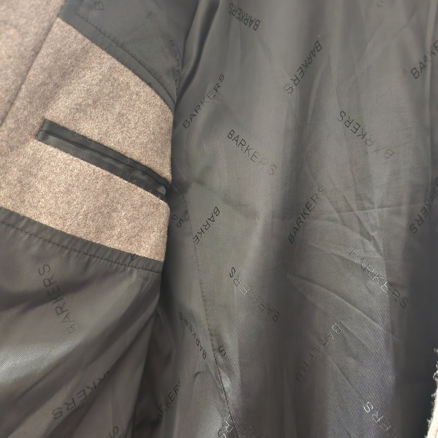 Barkers Men's Wool Blend Field Jacket Size M | Taupe Military Style Coat
