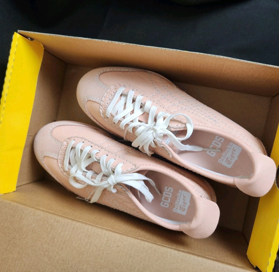 NEW Onitsuka Tiger x GCDS Mexico 66 Platform Leather Sneakers Blush Pink | Women's US 6 / EU 37 | With Box