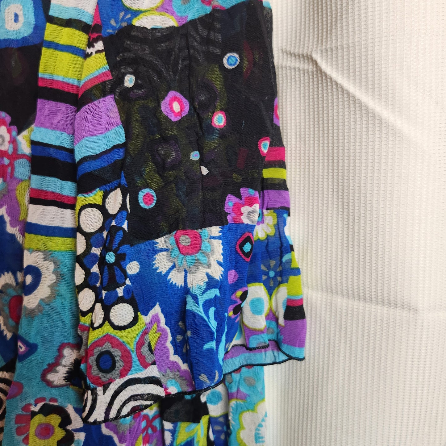 Swish Size 24 Patchwork Mesh Jacket Colourful Open Front Lightweight Plus Size