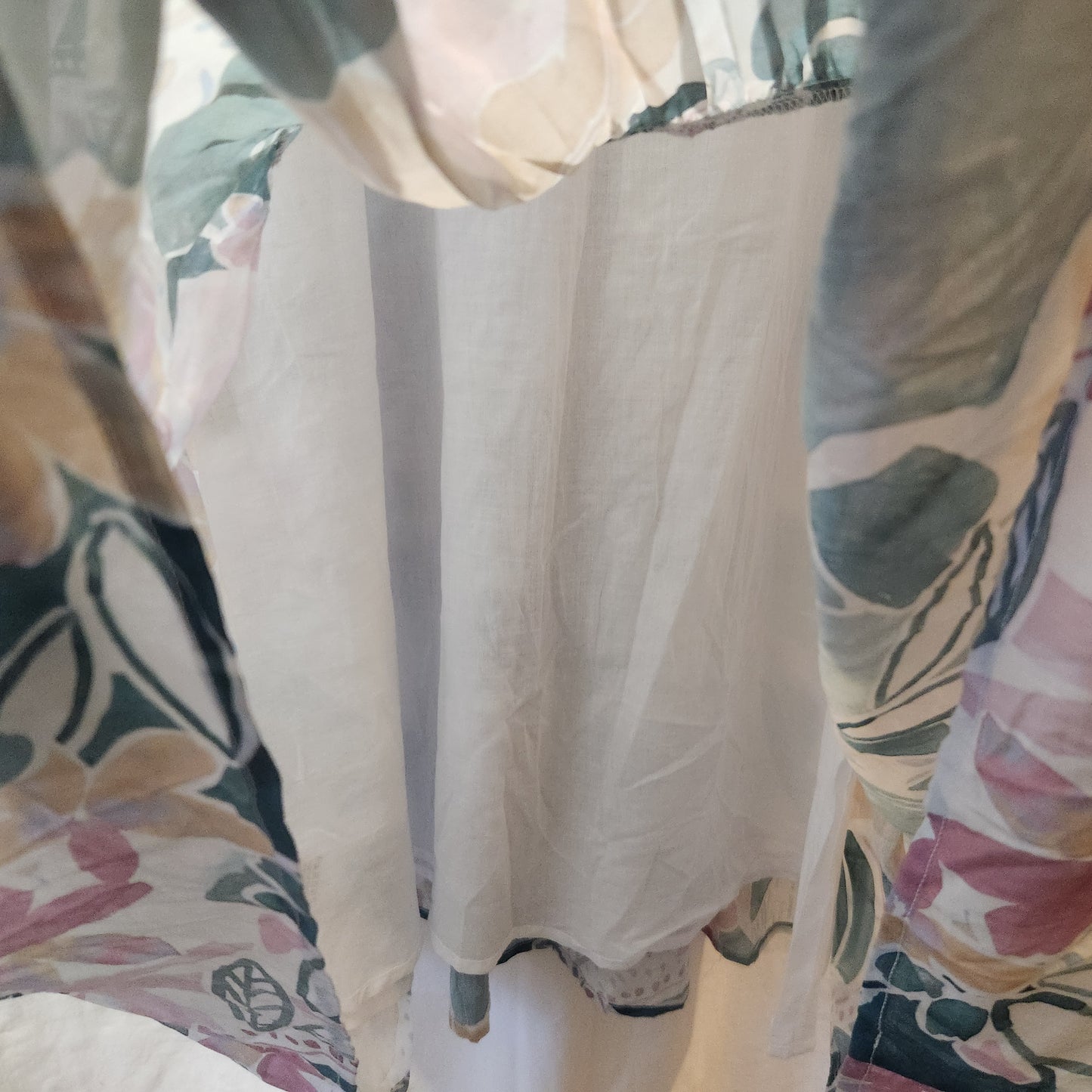 Yarra Trail Watercolour Blooms Cotton Tiered Midi Dress Size 18 NWT
