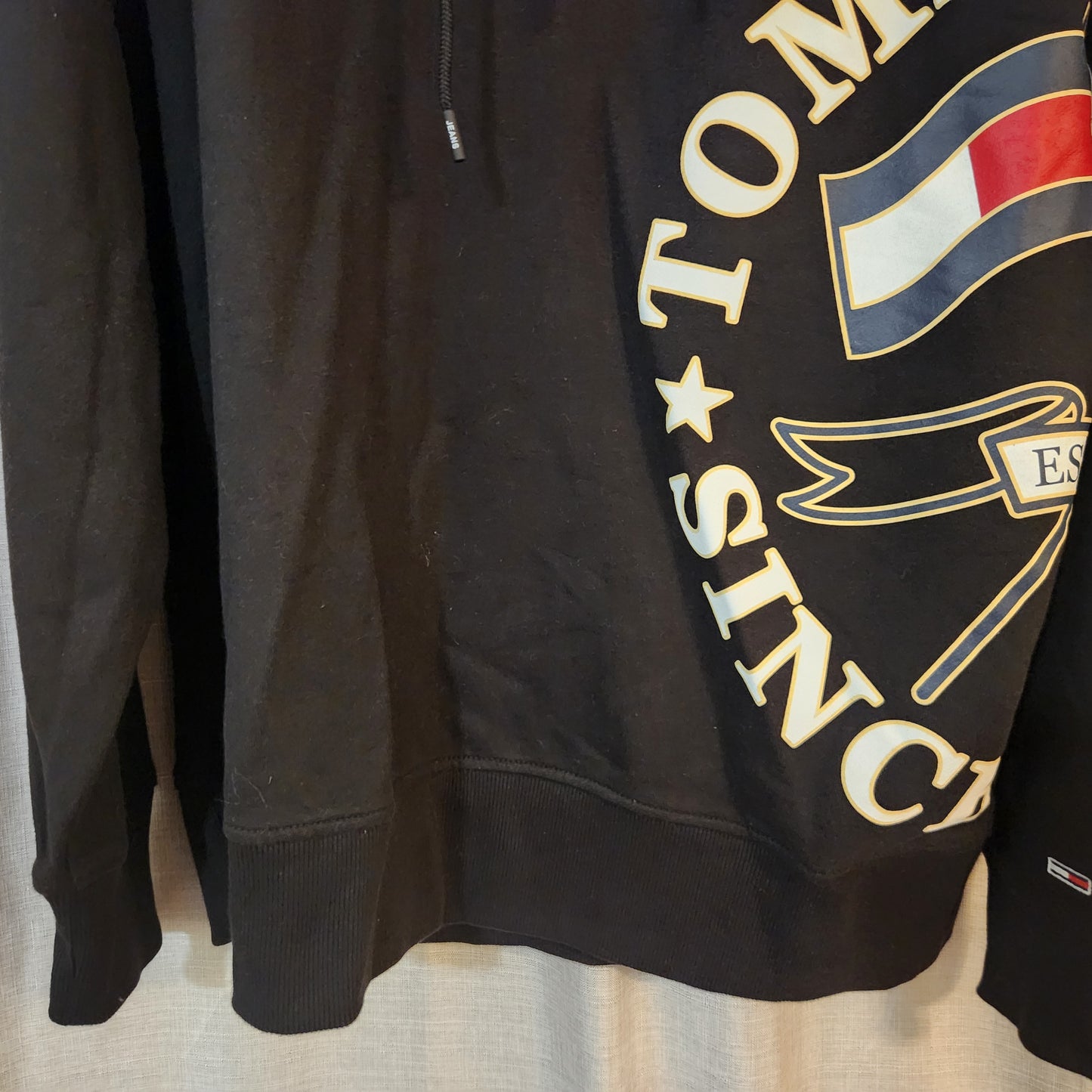 Tommy Jeans TJM Skater Prep Side Hoodie Black XXL BNWT Oversized Logo Pullover