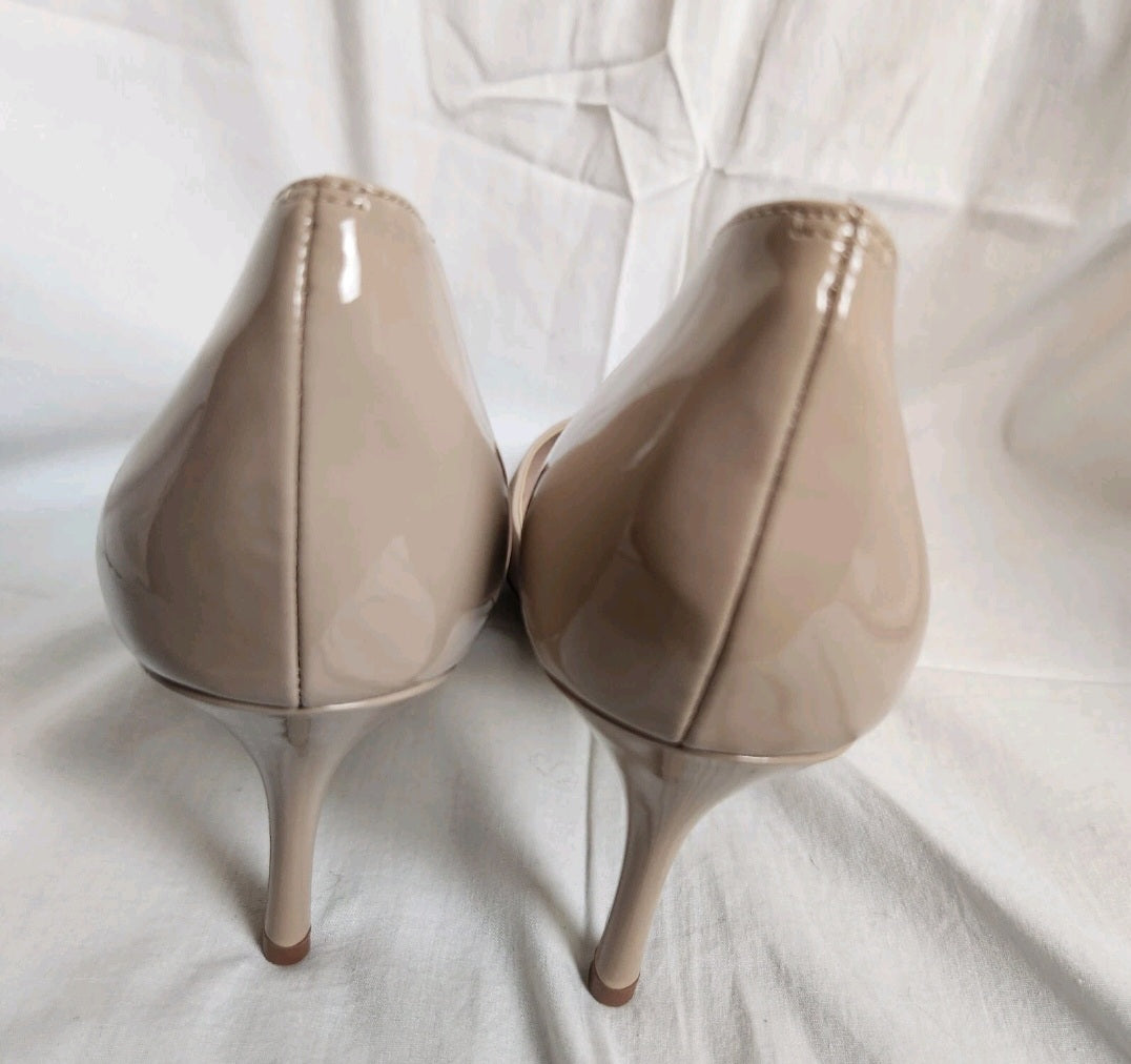 Nine West Nude Pointed Toe d'Orsay Pumps Size 10.5M Women's Classic Mid Heel