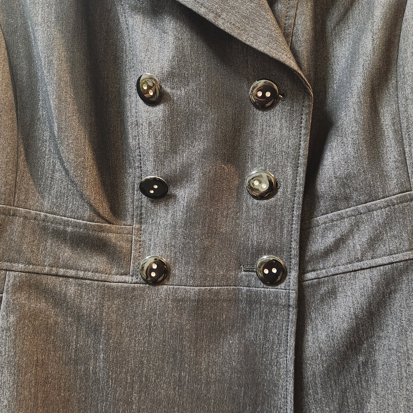 Calvin Klein Stretch Charcoal Double Breasted Blazer Women's Size 16W Tailored Jacket