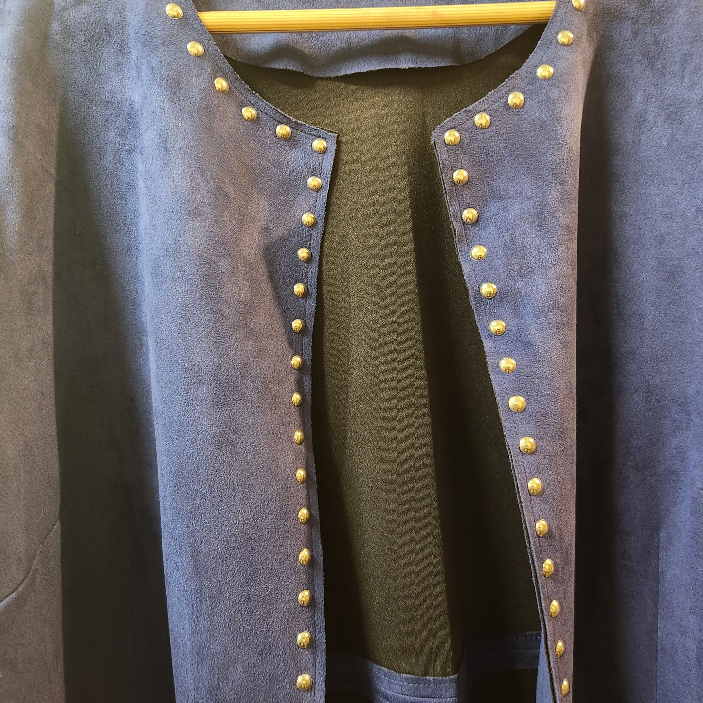 Noni B Royal Blue Faux Suede Studded Open Front Jacket Size 14 Women's