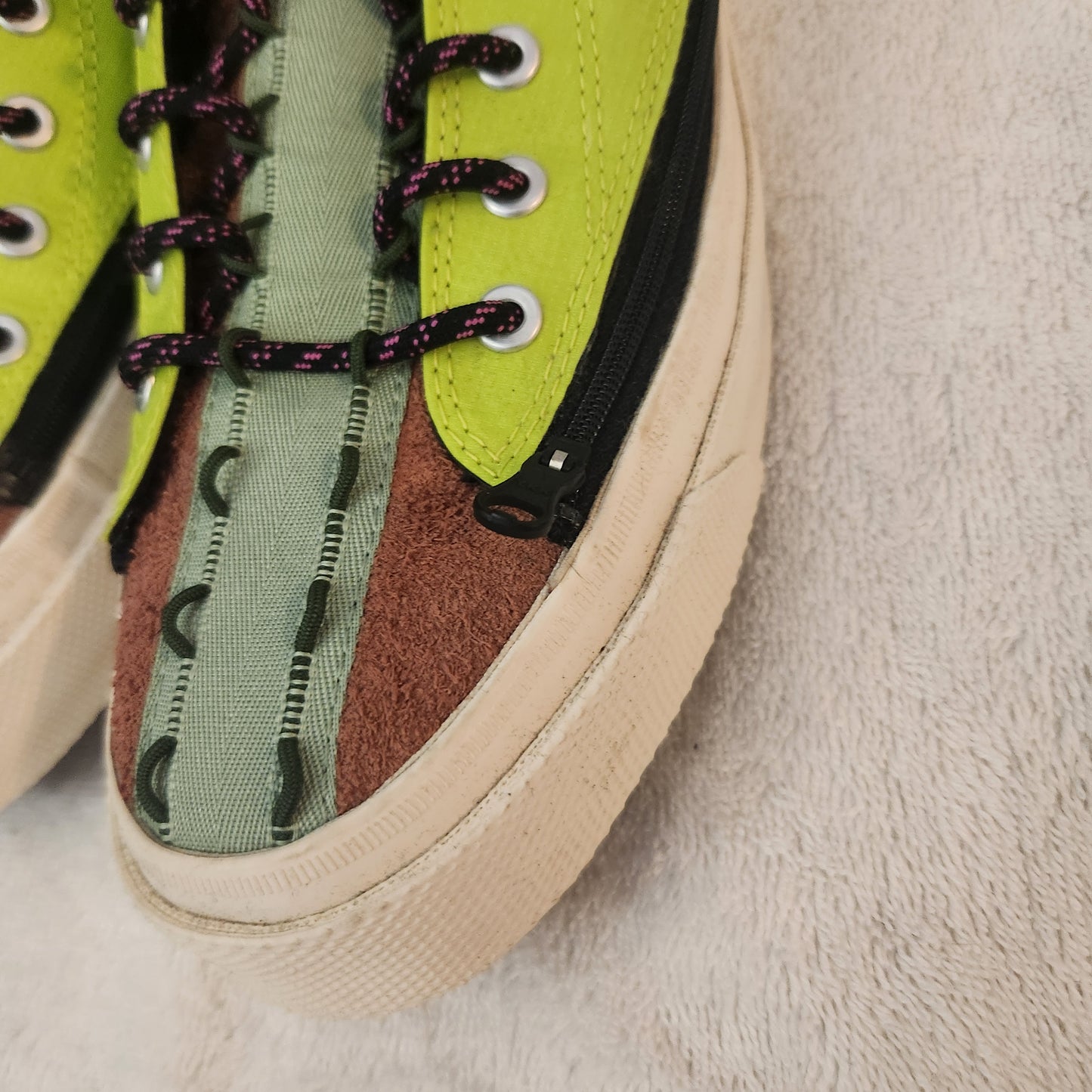 Converse Chuck 70 Utility Zip Low Top Sneakers Lime Green Multi Colour Men's US 9 / Women's US 11