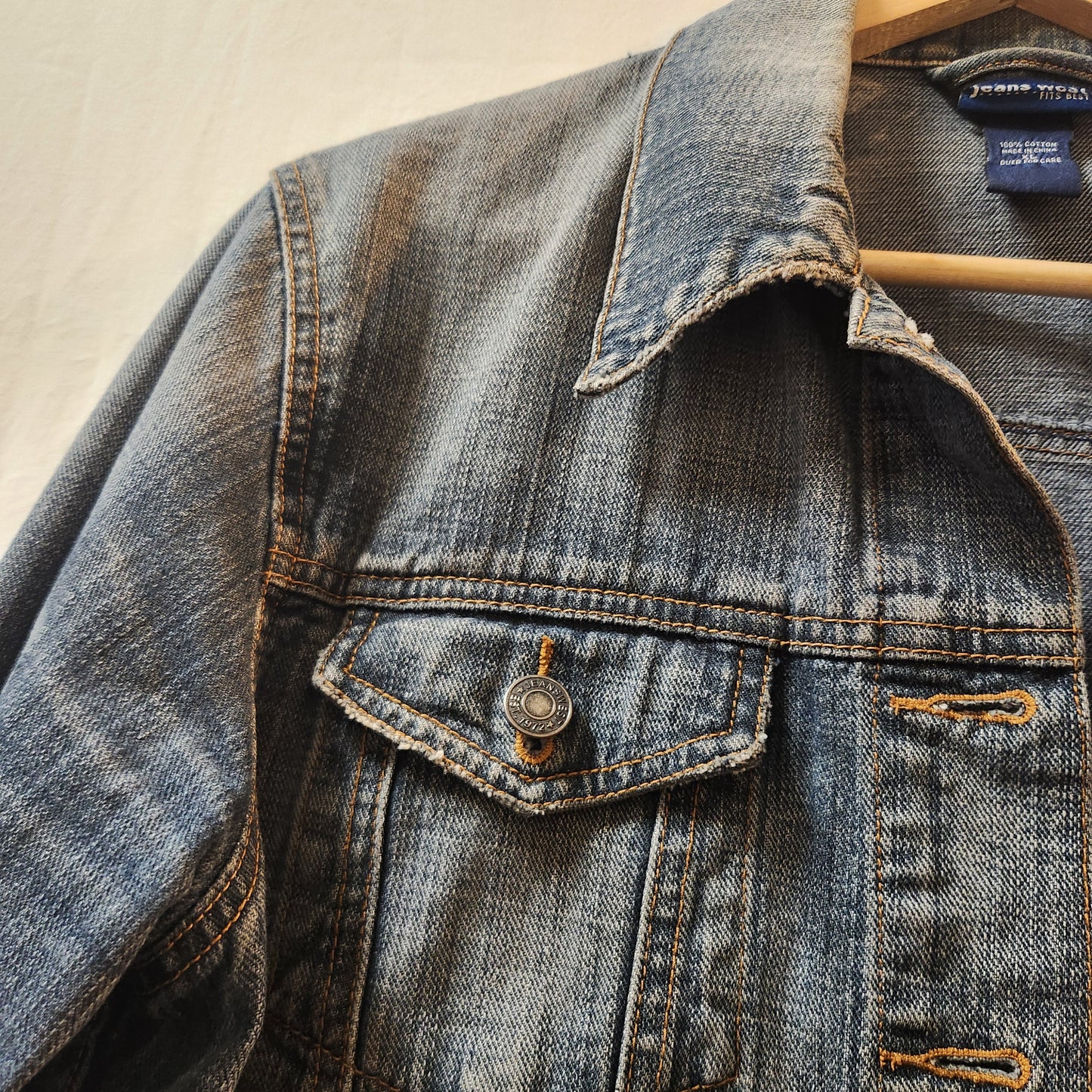 Jeans West Women's Blue Denim Jacket XL | Classic Vintage Wash 100% Cotton