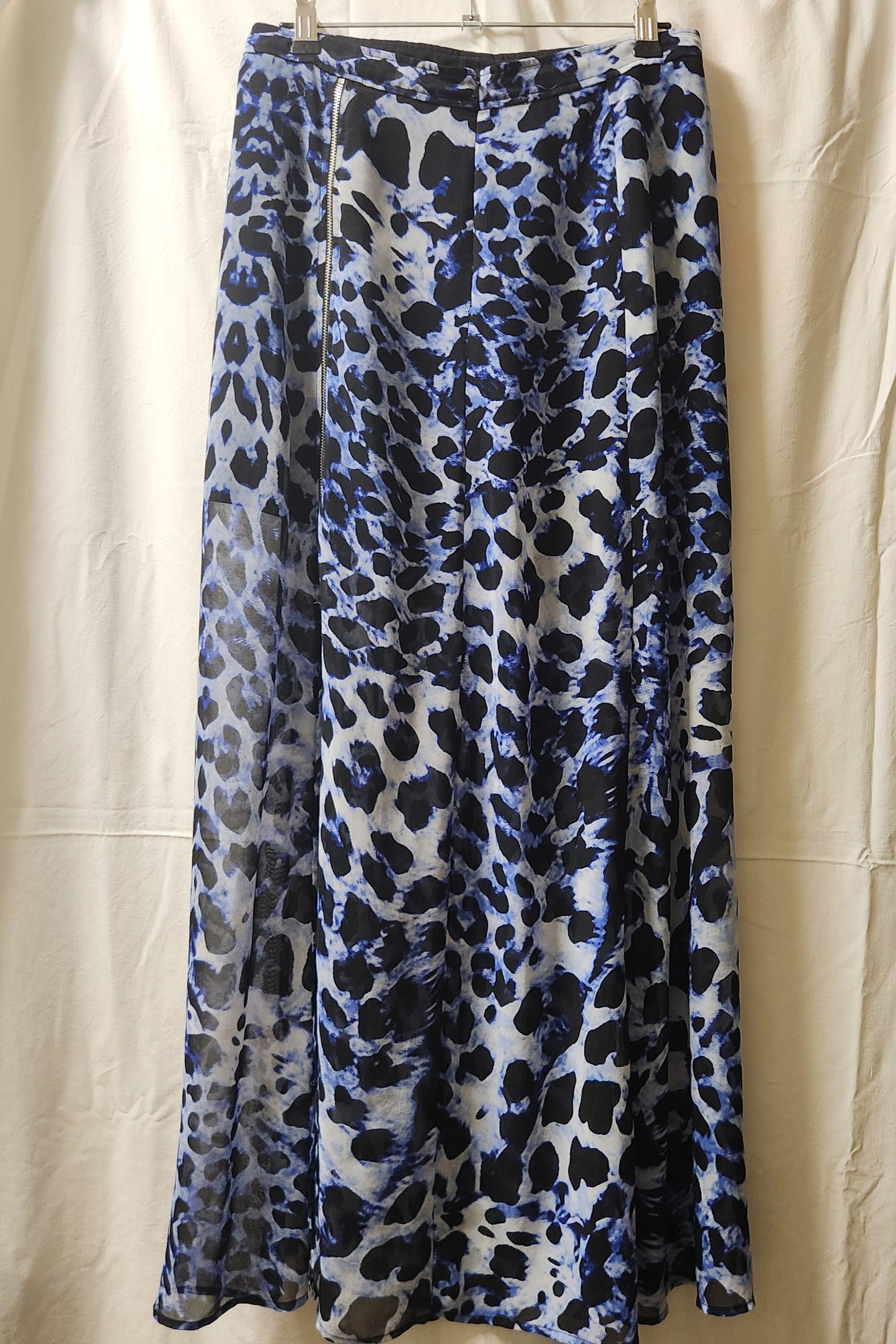 T by Bettina Liano Blue Abstract Animal Print Zip Detail Skirt Size 10