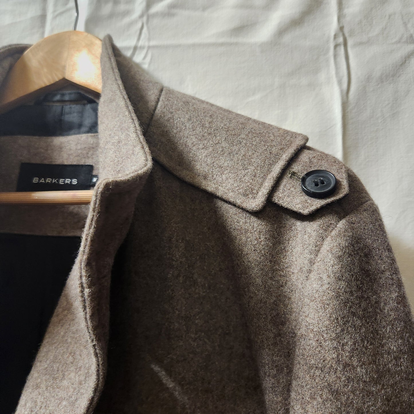 Barkers Men's Wool Blend Field Jacket Size M | Taupe Military Style Coat