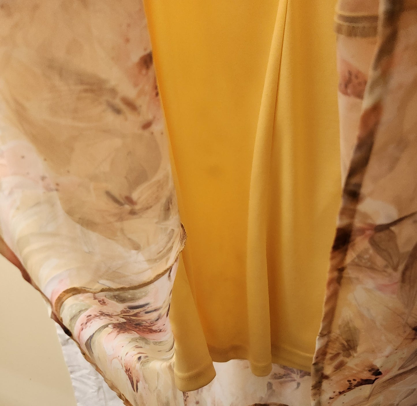European Collection Yellow Floral Midi Dress Size 42 BNWT Sleeveless Lined Elegant