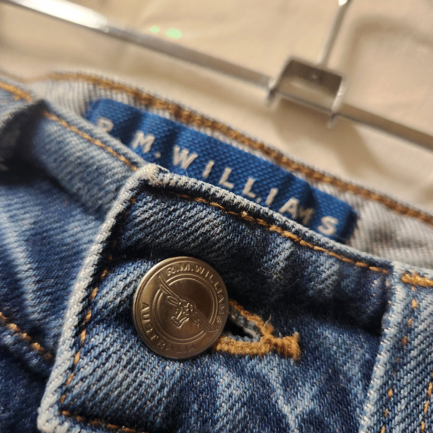 R.M. Williams Premium Denim Jeans Women's Blue Straight Leg Size 39cm Waist