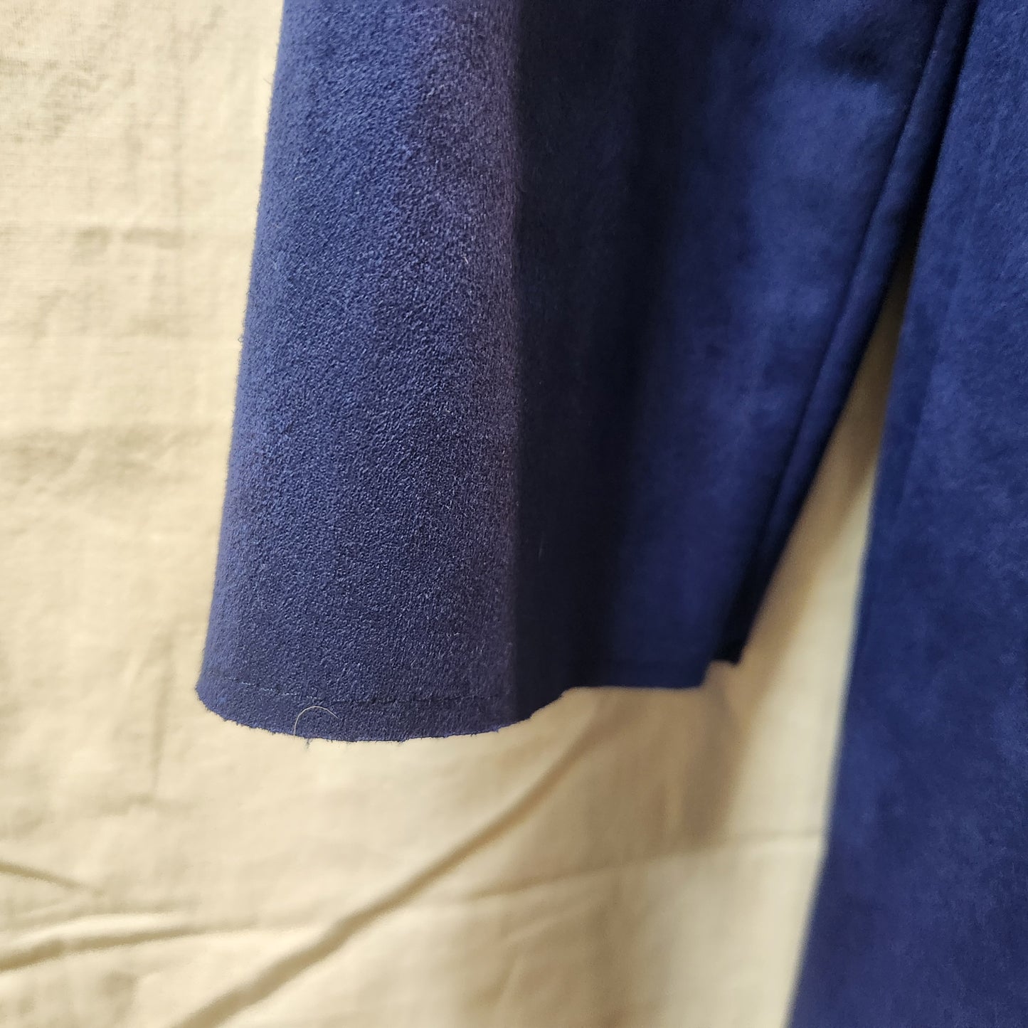 Noni B Royal Blue Faux Suede Studded Open Front Jacket Size 14 Women's